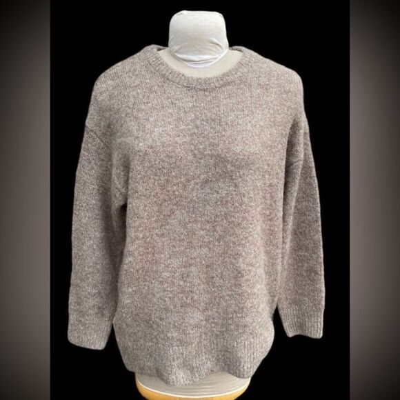 Old Navy Go-Recycled Oversized Pullover Sweater Heather Brown Sz. M - Picture 1 of 13